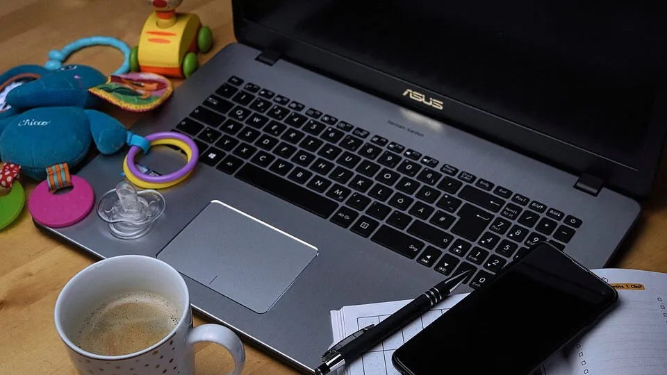 A person working remotely from a home office