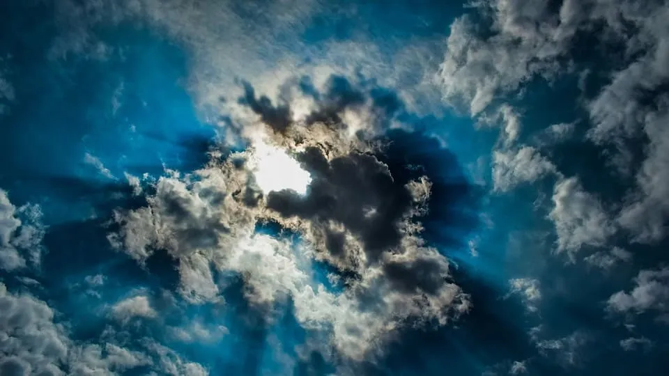 Dramatic storm clouds over the horizon